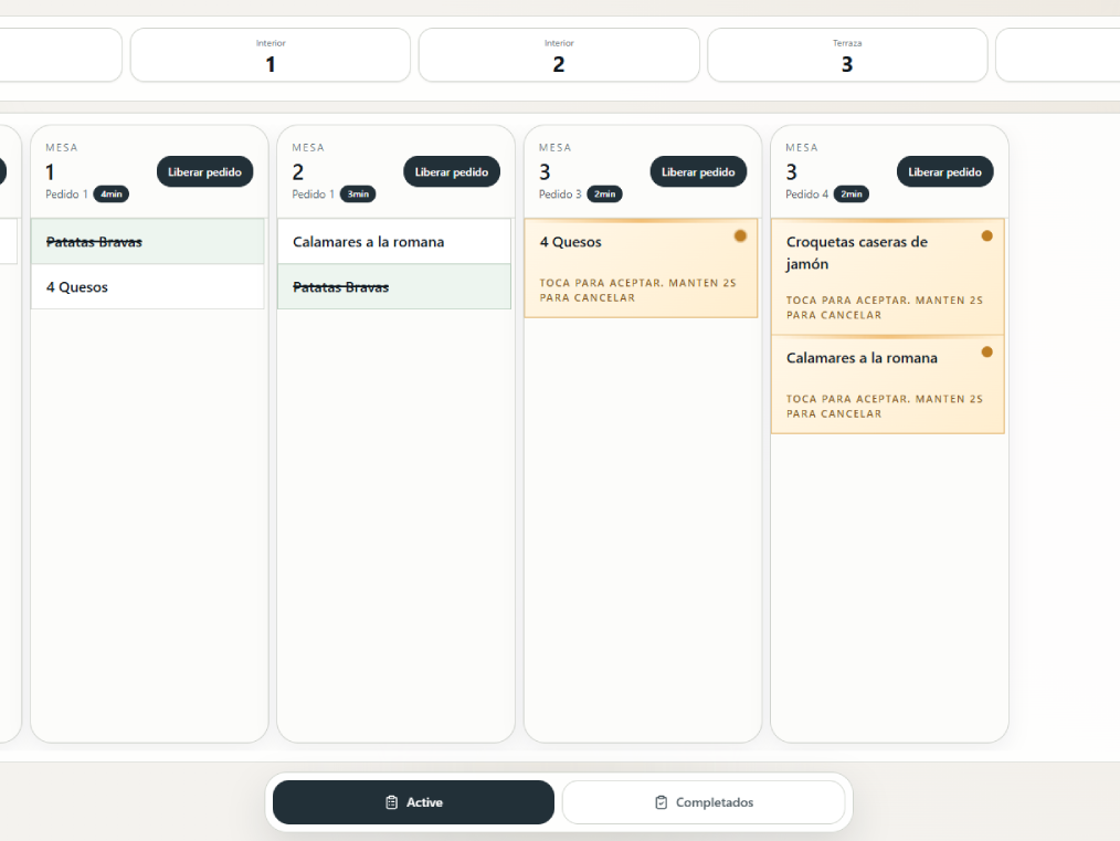 Alerta visual de nuevo pedido